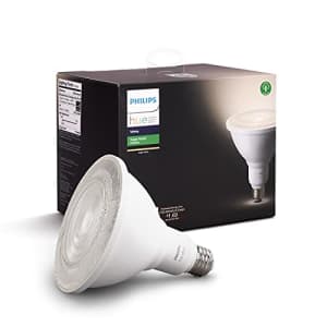 Philips Hue White Outdoor PAR38 13W Smart Bulbs (Philips Hue Hub Required), 1 White PAR38 LED Smart for $35