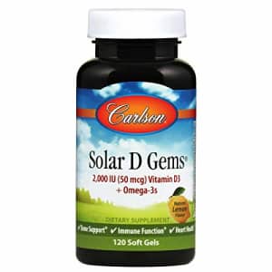 Carlson Labs Carlson - Solar D Gems, Vitamin D3 and Omega-3 Supplement, 2000 IU Vitamin D3, 115 mg Omega-3s EPA for $10