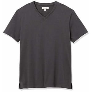 Amazon Brand - Goodthreads Men's Heavyweight Oversized Short-Sleeve V-Neck T-Shirt, Dark Grey, for $5 Amazon Brand - Goodthreads Men's Heavyweight Oversized Short-Sleeve V-Neck T-Shirt, Dark Grey, for $5
