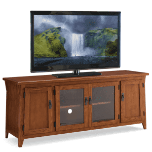 Leick Furniture Canted Side Mission 60" 4-Door TV Console for $351 Leick Furniture Canted Side Mission 60" 4-Door TV Console for $351