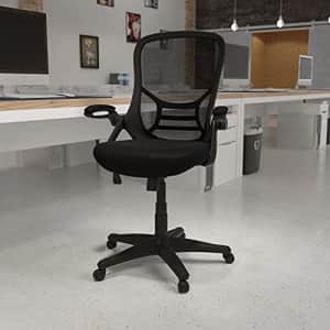 Flash Furniture High Back Black Mesh Ergonomic Swivel Office Chair with Black Frame and Flip-up Arms for $149