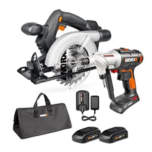 WORX 20V Cordless Switchdriver WX176L 2-in-1 Drill & Driver and 20V Circular Saw WX529L Power Tool for $170