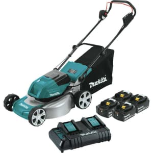 Makita 36V LXT Cordless 18" Lawn Mower Kit w/ 4 Batteries for $367