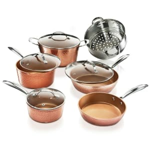 Gotham Steel 10-Piece Hammered Copper Cookware Set for $150