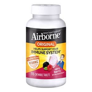 Airborne Vitamin C 1000mg (per serving) - Very Berry Chewable Tablets (116 count in a bottle), for $15 Airborne Vitamin C 1000mg (per serving) - Very Berry Chewable Tablets (116 count in a bottle), for $15