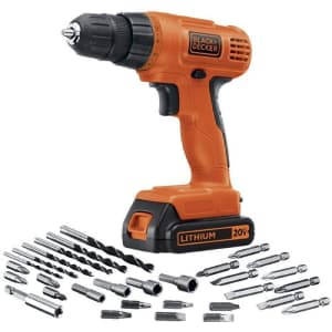 Black + Decker 20V Max Cordless Drill / Driver w/ 30-Piece Accessory Set for $49 Black + Decker 20V Max Cordless Drill / Driver w/ 30-Piece Accessory Set for $49