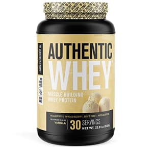 Jacked Factory Authentic Whey Muscle Building Whey Protein Powder - Low Carb, Non-GMO, No Fillers, Mixes Perfectly for $13