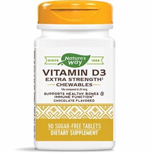 Nature's Way Natures Way Vitamin D3 Extra Strength, Sugar-Free, Chocolate Flavored, 90 Chewables for $12