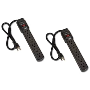Amazon Basics 2-Foot 6-Outlet Power Strip 2-Pack for $8