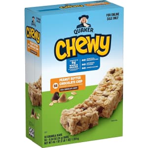 Quaker Oats Chewy Granola Bars 58-Pack for $9 via Sub & Save w/ Prime Quaker Oats Chewy Granola Bars 58-Pack for $9 via Sub & Save w/ Prime