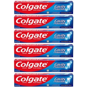 Colgate Cavity Protection Toothpaste with Fluoride 6-Pack for $5.58 via Sub & Save Colgate Cavity Protection Toothpaste with Fluoride 6-Pack for $5.58 via Sub & Save