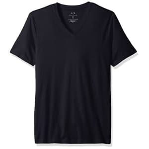 A|X Armani Exchange Men's Pima Cotton Jersey Short Sleeve V-Neck T-Shirt, Navy, XS for $35
