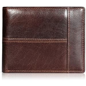 Swallowmall Men's RFID Leather Bifold Wallet for $10 Swallowmall Men's RFID Leather Bifold Wallet for $10