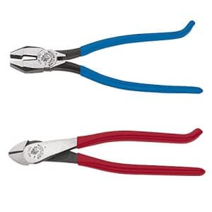 Klein Tools Pliers Set, Ironworker's Diagonal Cutting Pliers and Heavy Duty Side Cutters, Tie Wire Cutter for for $68