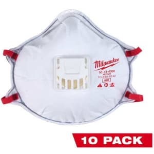 Milwaukee N95 Valved Respirator w/ Gasket 10-Pack for $25 for members