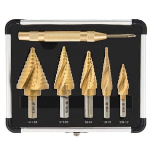 Co-Z 5-Pc. Spiral Grooved Step Drill Bit Set for $27