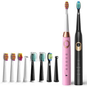 Dnsly Ultrasonic Electric Toothbrush 2-Pack for $16 Dnsly Ultrasonic Electric Toothbrush 2-Pack for $16