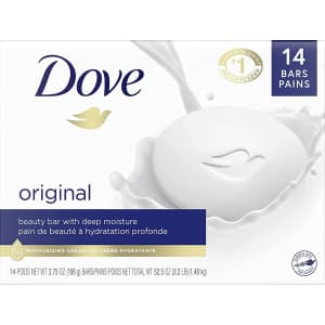 Dove Beauty Bar Gentle Skin Cleanser 3.75-oz. 14-Pack for $10 w/ Sub & Save