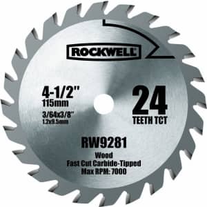 Rockwell 4-1/2" 24T Carbide Tipped Compact Circular Saw Blade for $12