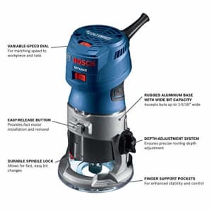 Bosch GKF125CE-RT 1.25 HP Variable Speed Palm Router with LED (Renewed) for $120 Bosch GKF125CE-RT 1.25 HP Variable Speed Palm Router with LED (Renewed) for $120