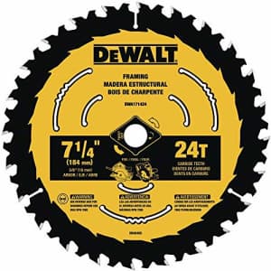 DEWALT DWA171424 7-1/4-Inch 24-Tooth Circular Saw Blade for $24