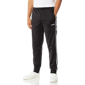 adidas Men's Essentials 3-Stripes Fleece Tapered Pants for $30 adidas Men's Essentials 3-Stripes Fleece Tapered Pants for $30