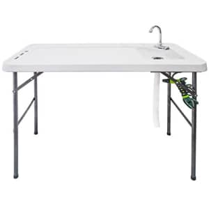Goplus Folding Fish Cleaning Table with Sink and Spray Nozzle, Heavy Duty Fillet Table with Hose for $140