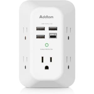 Addtam 9-in-1 USB Wall Outlet with Surge Protection for $19
