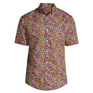 Lands' End Men's Traditional Fit Short Sleeve Essential Lightweight Poplin Shirt for $12