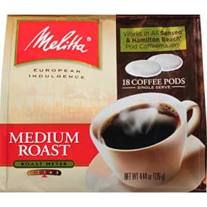 Melitta Medium Roast Coffee Pods for Senseo & Hamilton Beach Pod Brewers, 18 Count (Pack of 6) for $29
