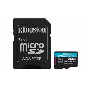 Kingston 256GB microSDXC Canvas Go Plus 170MB/s Read UHS-I, C10, U3, V30, A2/A1 Memory Card + for $42