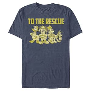 Disney Men's Characters Thanks Firefighters T-Shirt, Navy Blue Heather, Small for $11