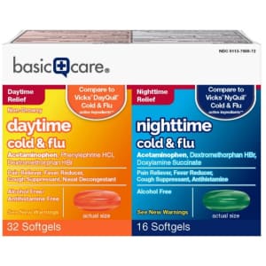 Amazon Basic Care Cold & Flu Relief Day/Night 48-Count Combo Pack for $6 via Sub & Save Amazon Basic Care Cold & Flu Relief Day/Night 48-Count Combo Pack for $6 via Sub & Save