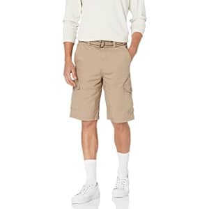 Beverly Hills Polo Club Men's Basic Cargo Shorts Belted, Sepia Khaki 6530A, 30 for $13 Beverly Hills Polo Club Men's Basic Cargo Shorts Belted, Sepia Khaki 6530A, 30 for $13