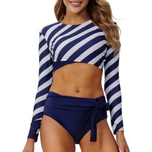 Peddney Women's Rash Guard 2-Piece Swimsuit for $19 Peddney Women's Rash Guard 2-Piece Swimsuit for $19