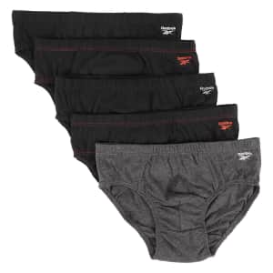 Reebok Men's Low-Rise Briefs 5-Pack for $16