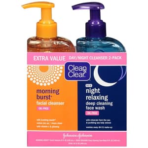 Clean & Clear Day and Night Face Cleanser 8-oz. 2-Pack for $9