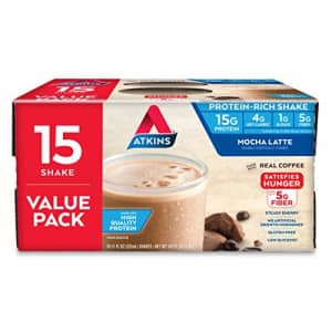 Atkins Gluten Free Protein-Rich Shake, Mocha Latte, Keto Friendly, 15 Count for $40 Atkins Gluten Free Protein-Rich Shake, Mocha Latte, Keto Friendly, 15 Count for $40