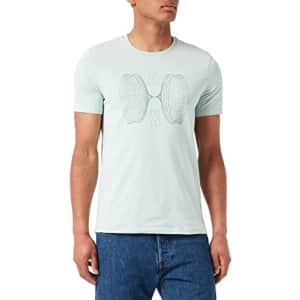 A|X ARMANI EXCHANGE Men's Retro Split Grid Logo T-Shirt, Harbor Gray, XS for $20