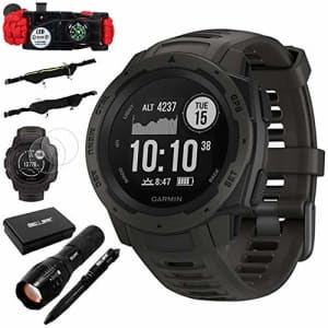 Garmin Instinct Rugged Outdoor Watch w/GPS & Heart Rate Monitoring, Graphite +Accessories Bundle for $280 Garmin Instinct Rugged Outdoor Watch w/GPS & Heart Rate Monitoring, Graphite +Accessories Bundle for $280