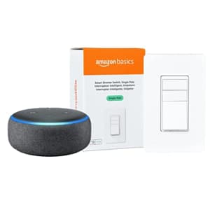 Amazon Basics Smart Dimmer Switch, Single Pole with Echo Dot 3rd Gen, Charcoal for $47