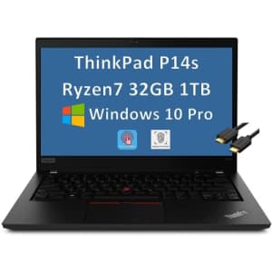 2022 Lenovo ThinkPad P14s 14" FHD (AMD 8-core Ryzen 7 Pro 4750U (Beat i7-10750H), 32GB RAM, 1TB for $1,250