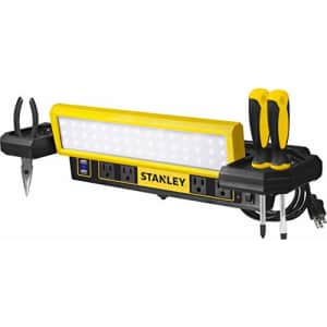 STANLEY PSL1000S Adjustable 45 COB LED Workbench Light with AC Power Outlets, Dual 2.1 Amp USB for $60 STANLEY PSL1000S Adjustable 45 COB LED Workbench Light with AC Power Outlets, Dual 2.1 Amp USB for $60