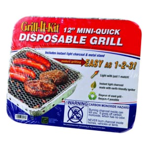 Marsh Allen Grill-It-Kit 12" Disposable Charcoal Grill for $10