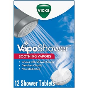Vicks VapoShower Shower Bomb Tablets 12-Pack for $15 Vicks VapoShower Shower Bomb Tablets 12-Pack for $15