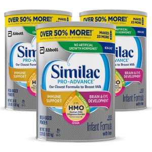 Similac Pro-Advance 2.25-lb. Infant Formula 3-Pack for $134