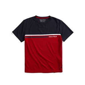Nautica mens Nautica Men's Navtech Colorblock Tee T Shirt, Nautica Red, 3X-Large US for $20