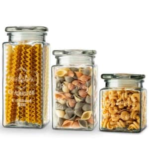 Kook Glass Kitchen Storage Jars 3-Pack for $20 Kook Glass Kitchen Storage Jars 3-Pack for $20