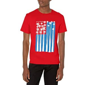 Tommy Hilfiger Men's Short Sleeve-Graphic T-Shirt, Apple Red, LG for $30