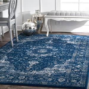 nuLOOM Paisley Verona Vintage Persian Area Rug, 4' x 6', Dark Blue for $118 nuLOOM Paisley Verona Vintage Persian Area Rug, 4' x 6', Dark Blue for $118